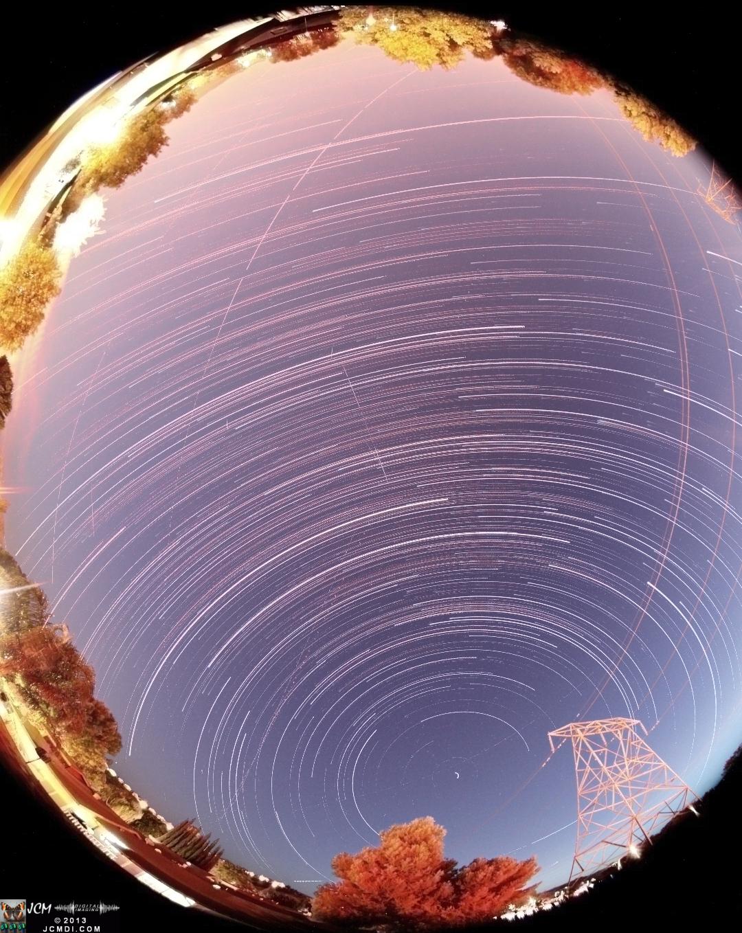 Perseid Meteor Shower 8-9/10 all-night composite image shot with Canon 5D and Tokina 10mm Fisheye lens, 10 sec ISO 4000 (pre-dawn)